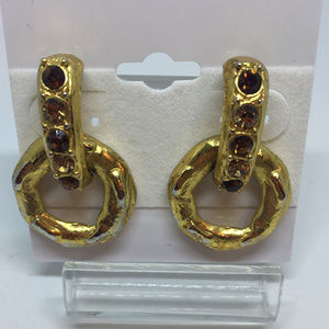 Dolce Vita Topaz Citrine Crystal Earrings Vintage